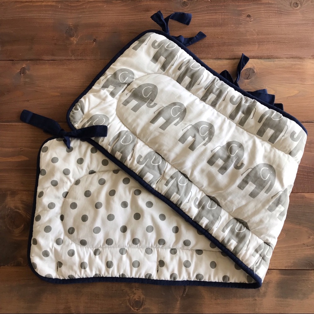 Carousel Designs Navy and Gray Crib Rail Cover